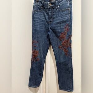 Straight leg high rise jeans